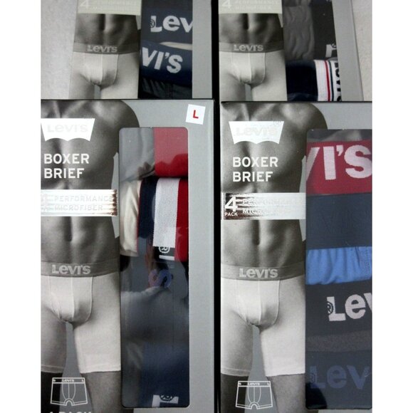 Levi's Men's Performance Microfiber 8 Pack Boxer Briefs Assorted Colors NIB - Picture 2 of 7